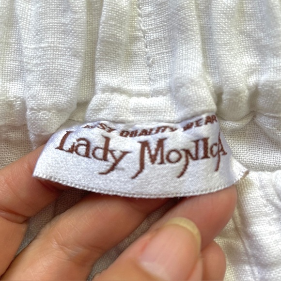 White Linen Angled Hem Capri Pants - Medium, 100% Linen 🇲🇦 - Picture 6 of 9